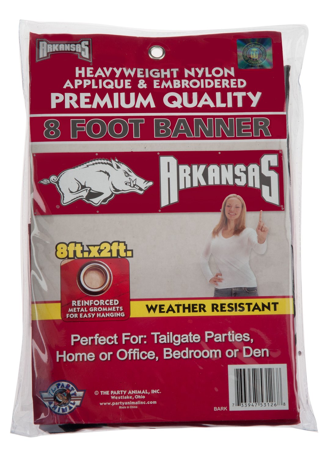The Party Animal Giant University of Arkansas 8' x 2' Banner