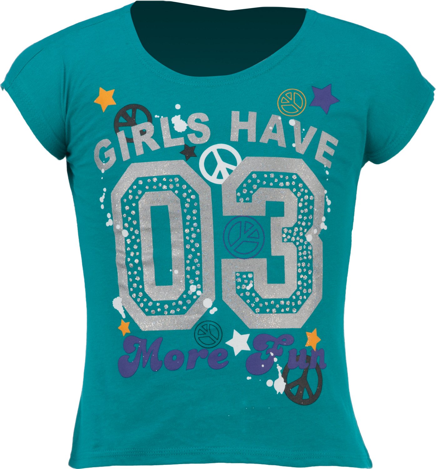 BCG Girls' Short Sleeve Drop Tail Screened T-shirt
