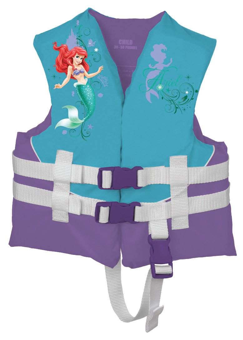 Exxel Outdoors Kids' Disney Little Mermaid 3-Buckle Flotation Vest