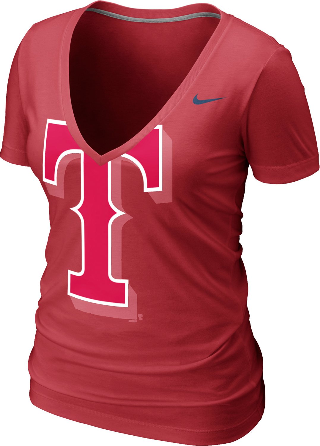 Nike Women's Texas Rangers Deep V-neck Burnout T-shirt