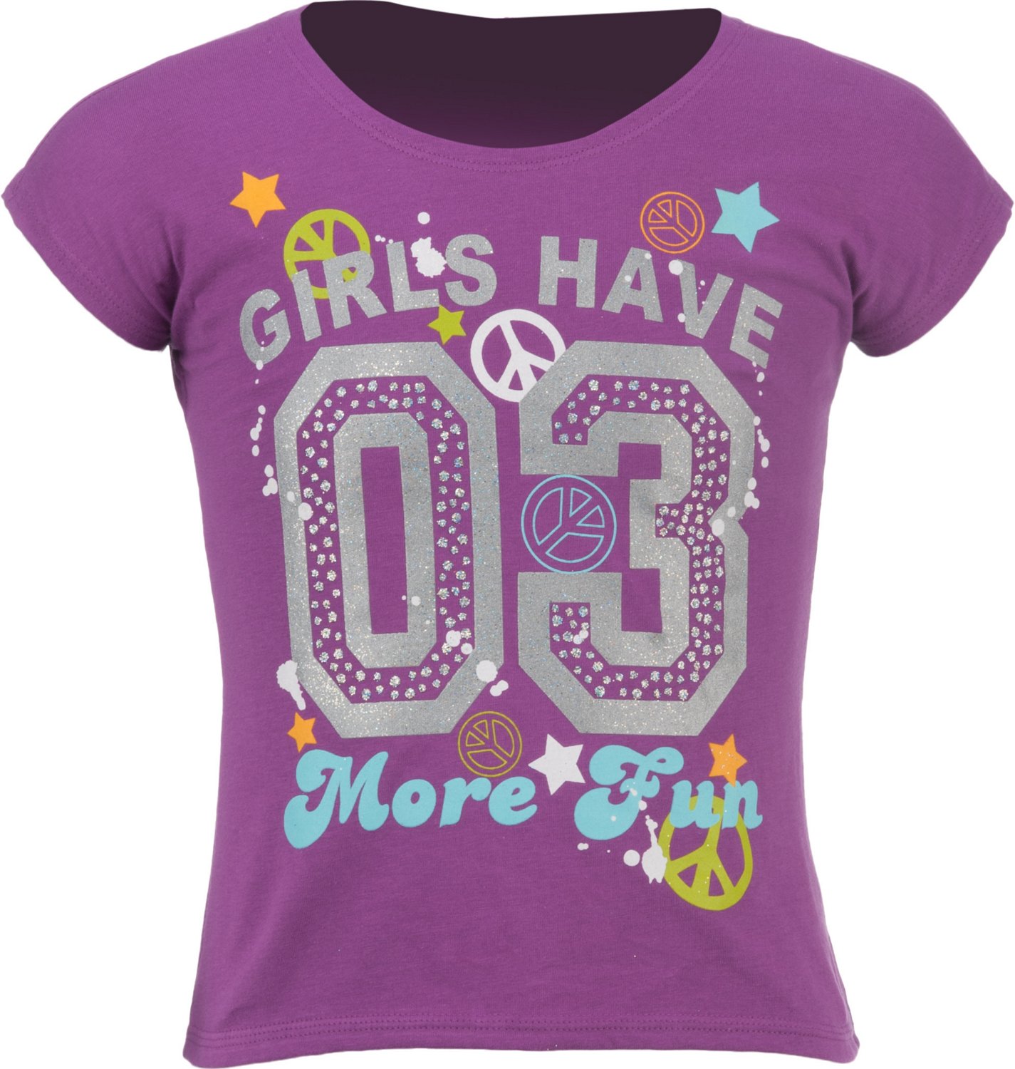 BCG Girls' Short Sleeve Drop Tail Screened T-shirt