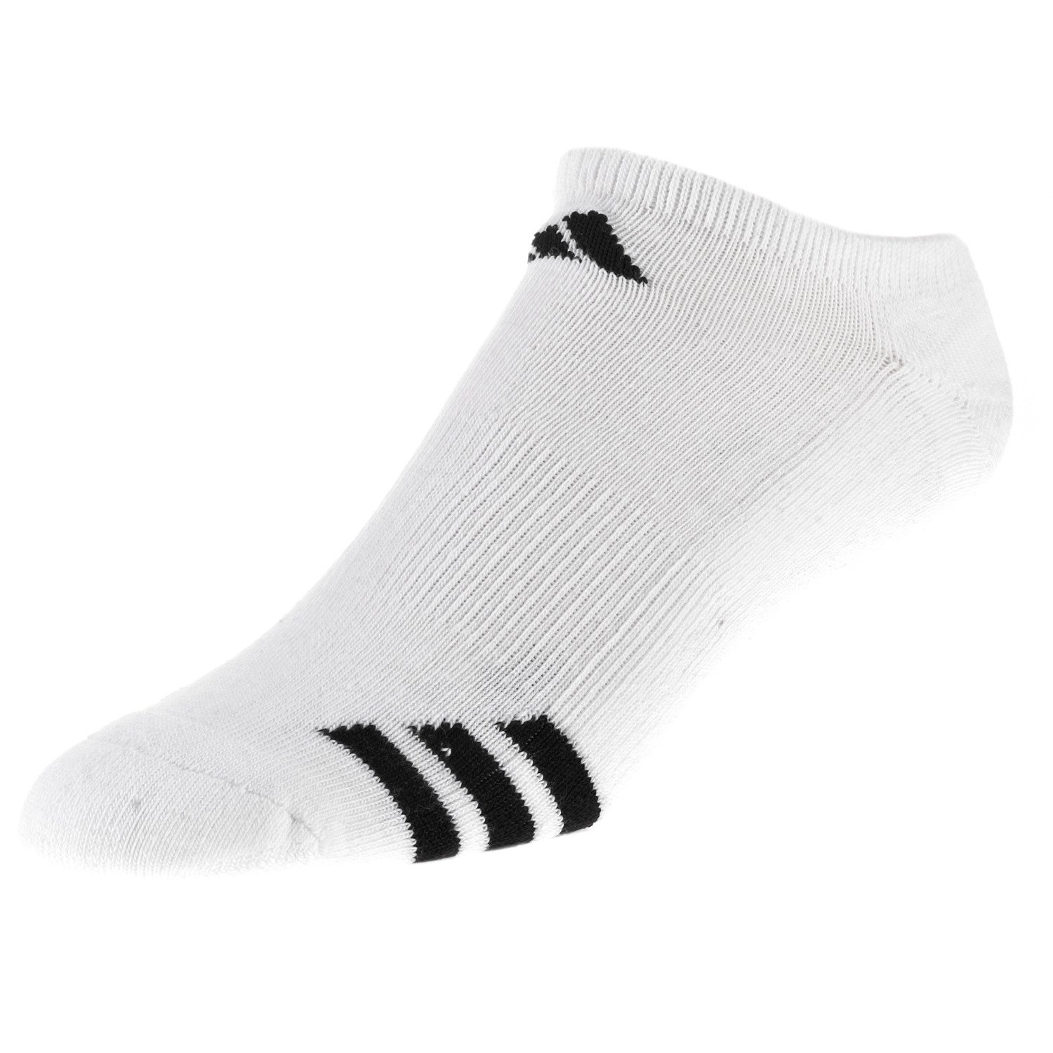 adidas Men's Cushioned 3-Stripe No Show Socks 3-Pack