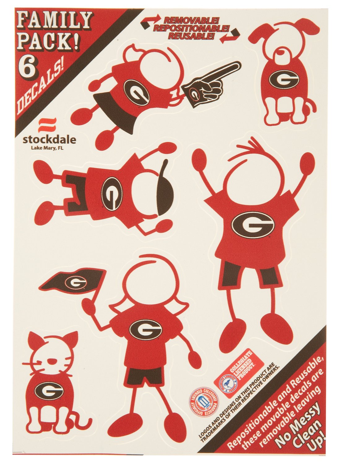 Stockdale NCAA Family Decals 6-Pack
