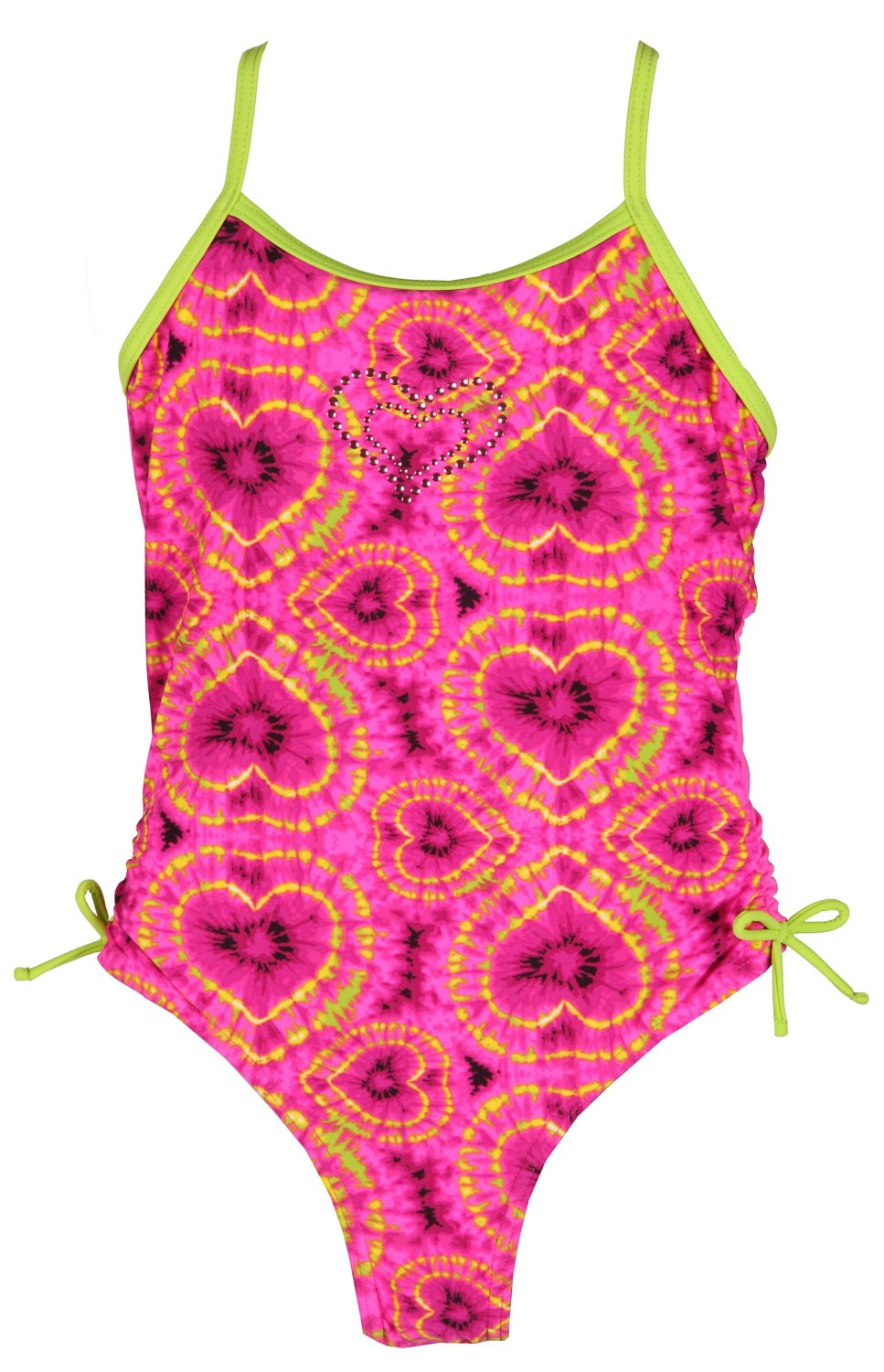 O'rageous® Girls' Follow Your Heart X-back Shirred Side Swimsuit