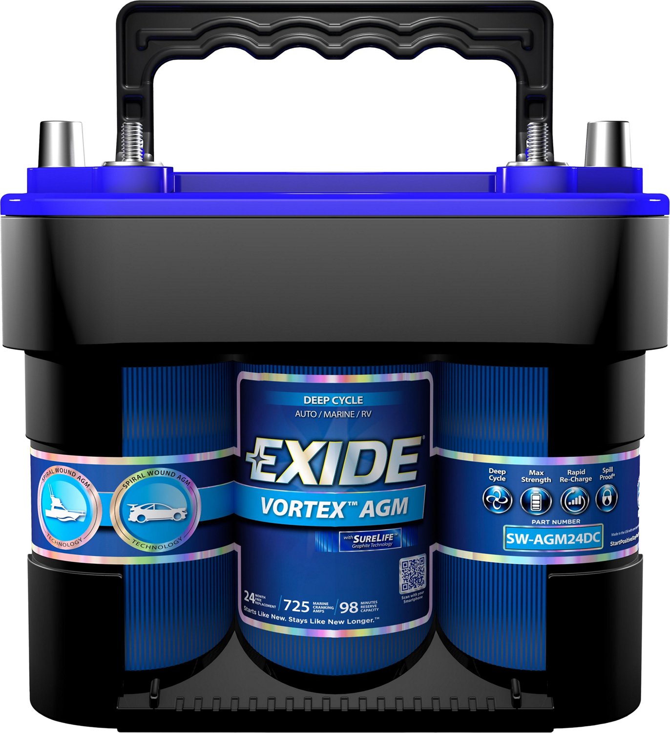 Exide Vortex AGM Flat Plate Deep-Cycle Marine Battery