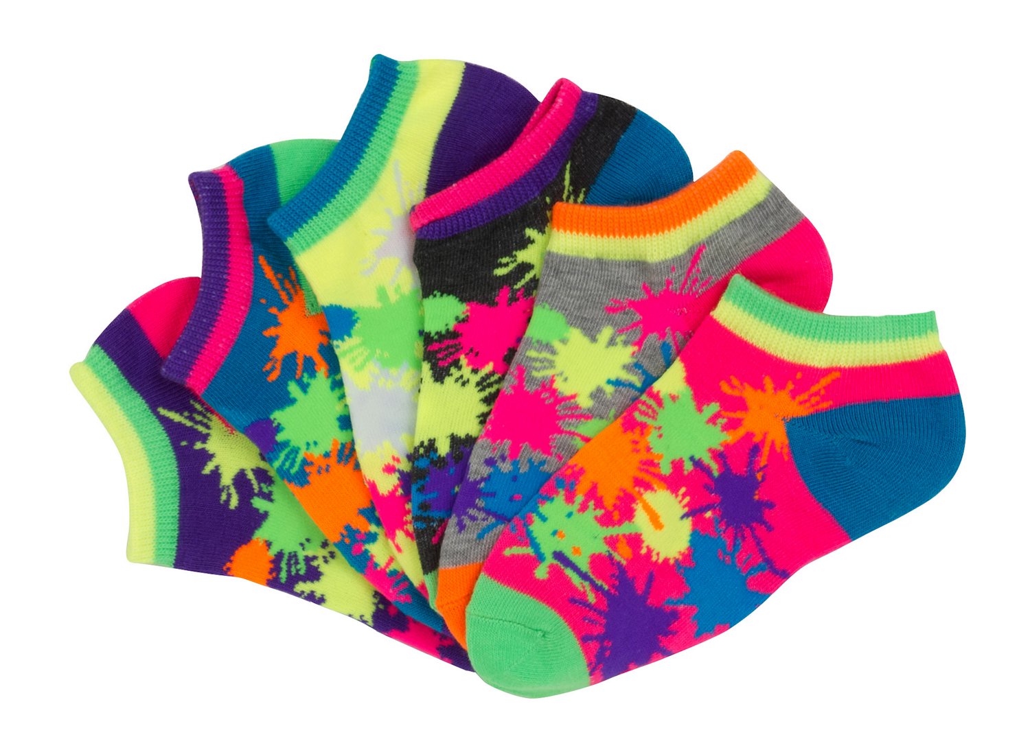 BCG Girls' Ultrathin No-Show Socks 6-Pack