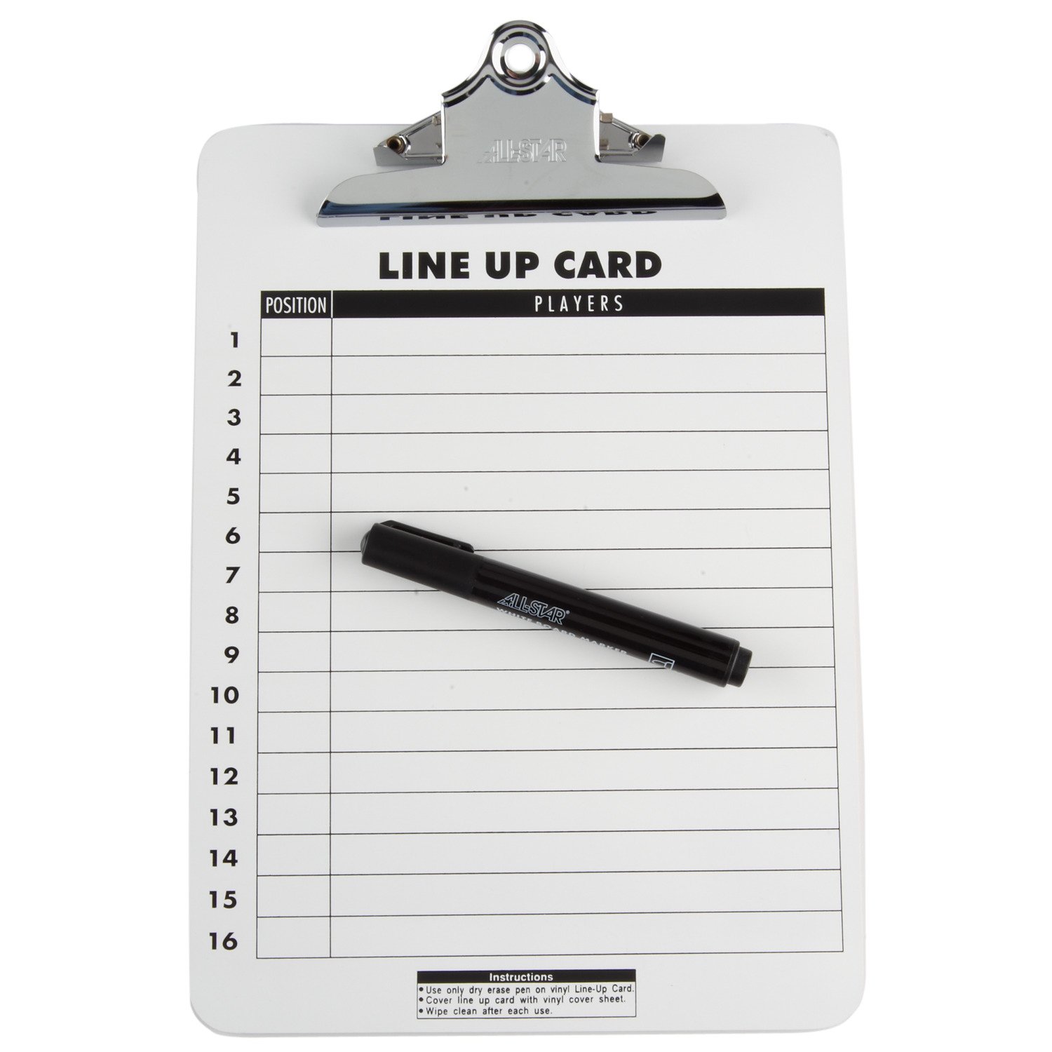All-Star® Baseball Erasable Clipboard