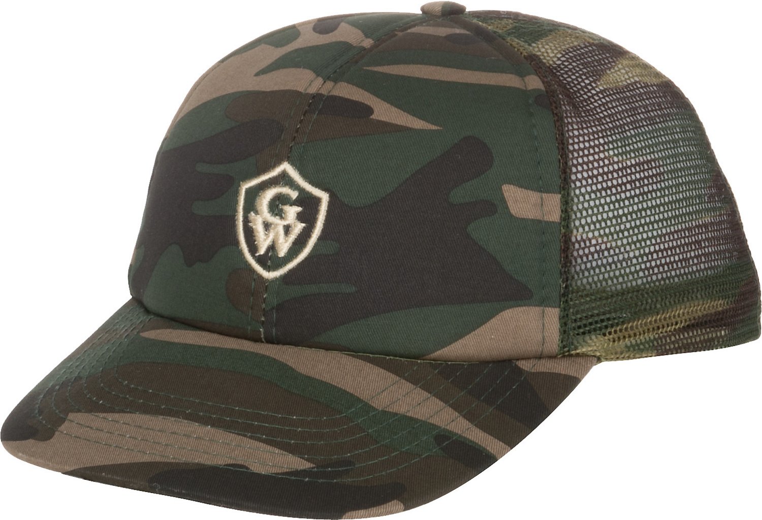 Game Winner® Men's Mesh-Back Woodland Camo Baseball Cap thumbnail