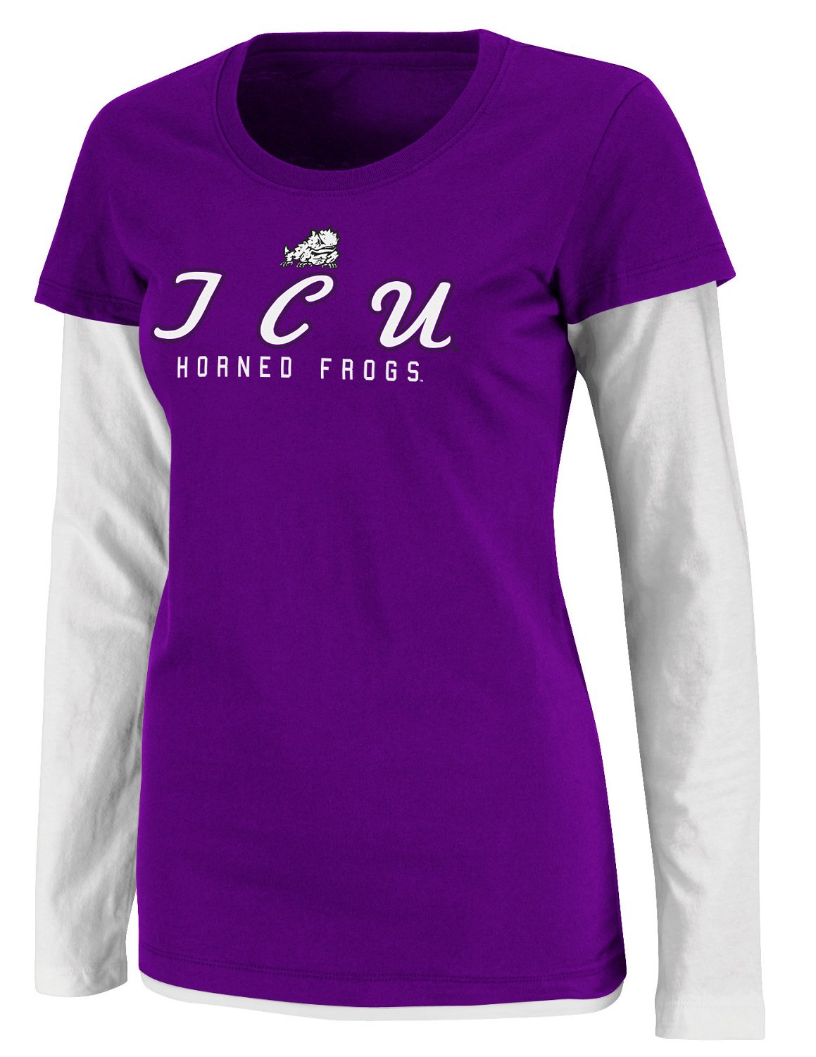 Colosseum Athletics Women's Texas Christian University Fiesta Double Layer T-shirt