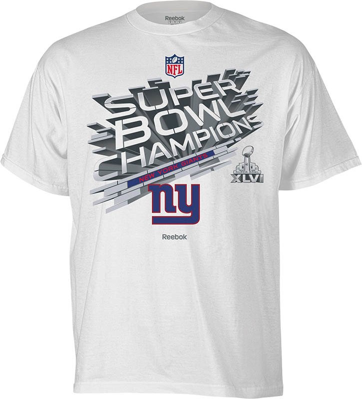 Reebok Men's New York Giants Super Bowl XLVI Champions Locker Room T-Shirt
