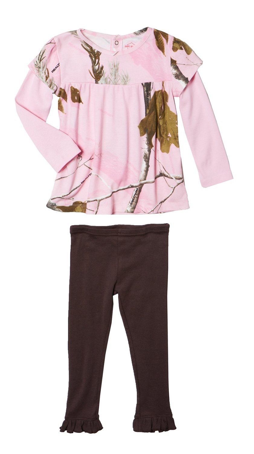 Game Winner® Toddlers' Long Sleeve Baby-Doll Mock T-shirt and Ruffle Pant Set thumbnail
