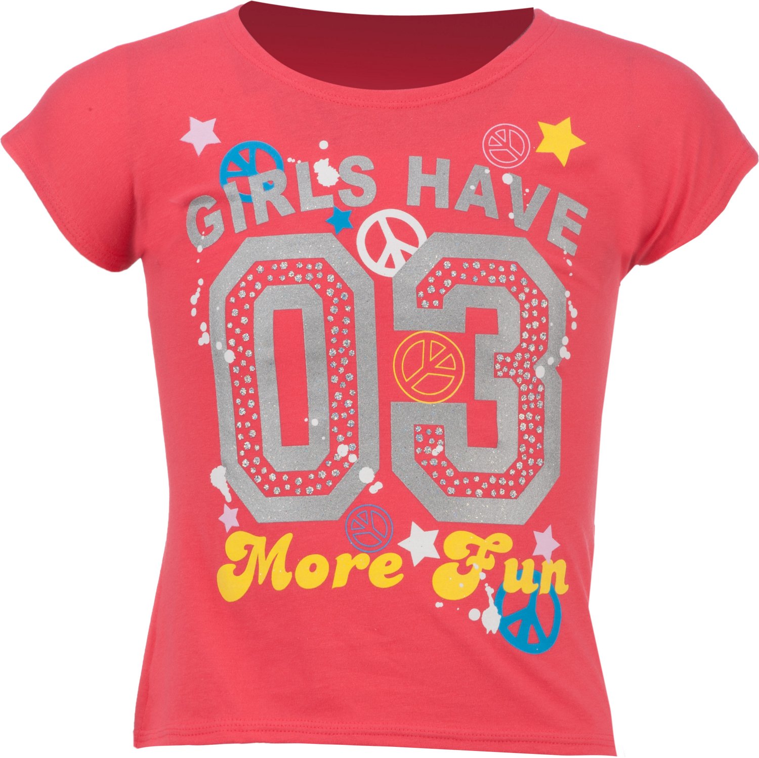 BCG Girls' Short Sleeve Drop Tail Screened T-shirt