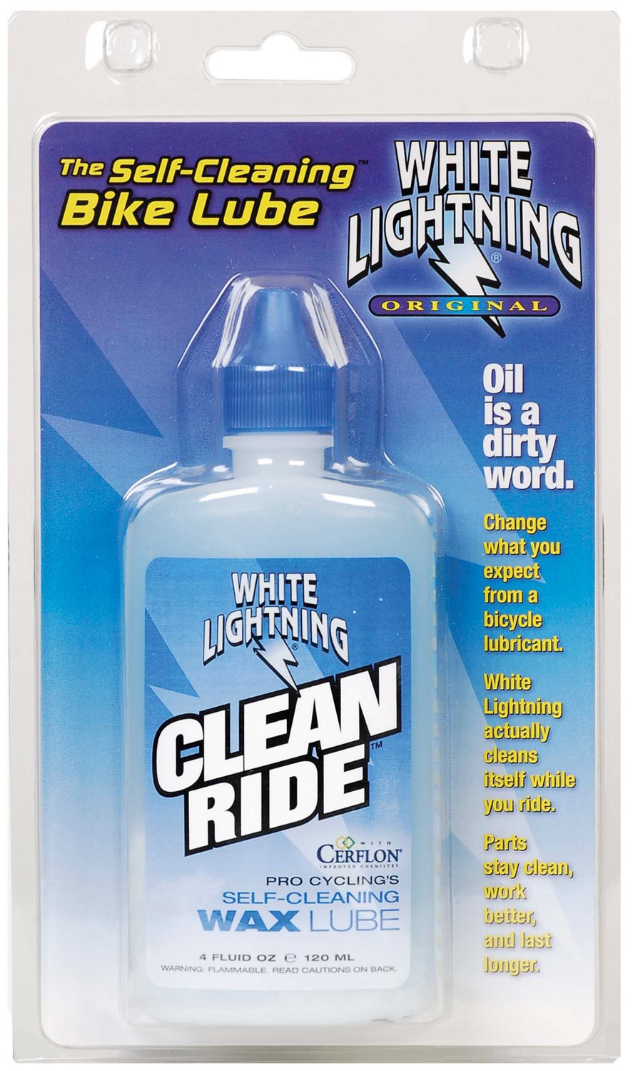 White Lightning Clean Ride Self-Cleaning Wax Bicycle Chain Lubricant