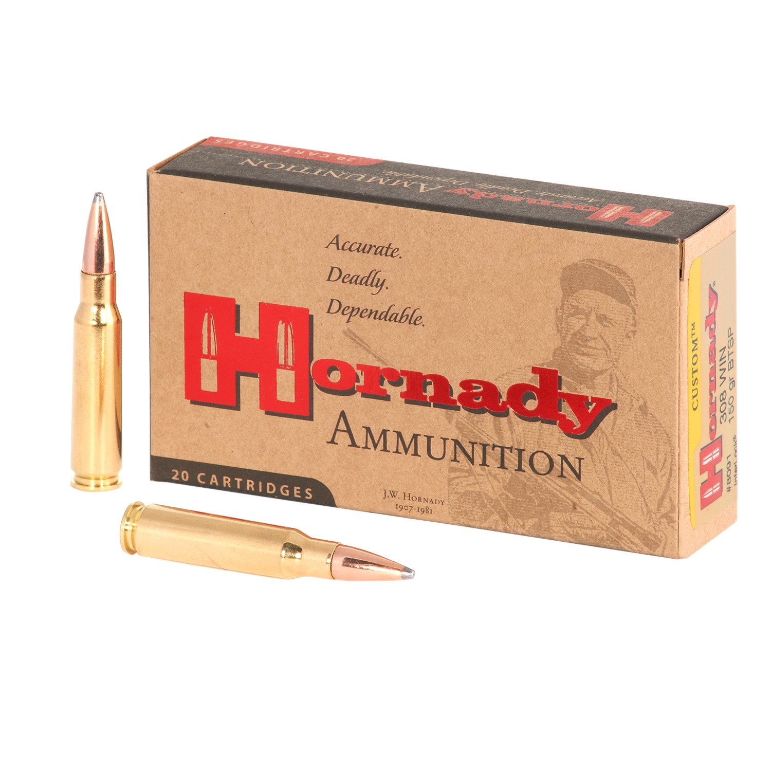 Hornady InterLock® BTSP .308 Winchester 150-Grain Rifle Ammunition