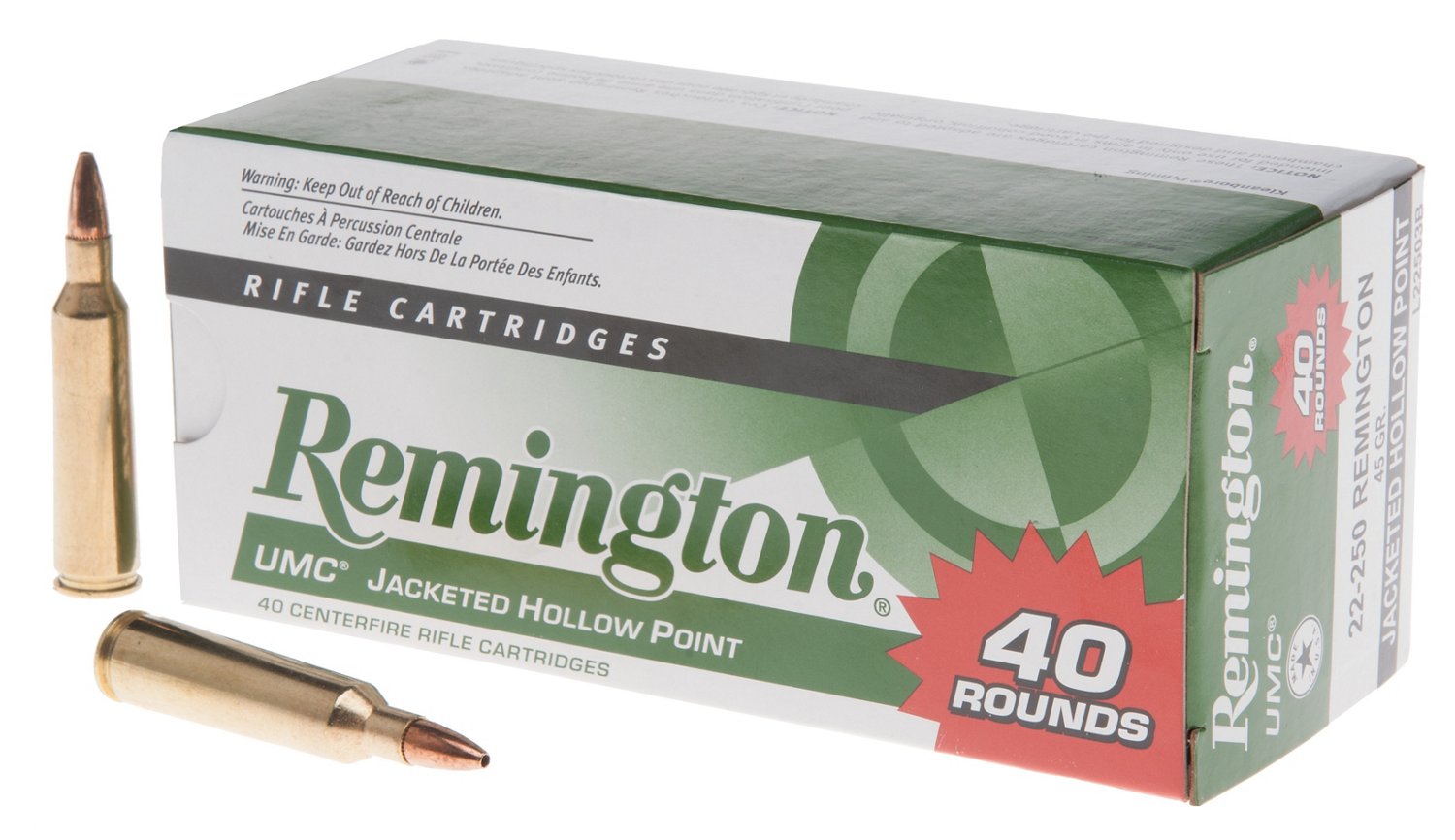 Remington UMC® .22-250 Remington 45-Grain Centerfire Rife Ammunition