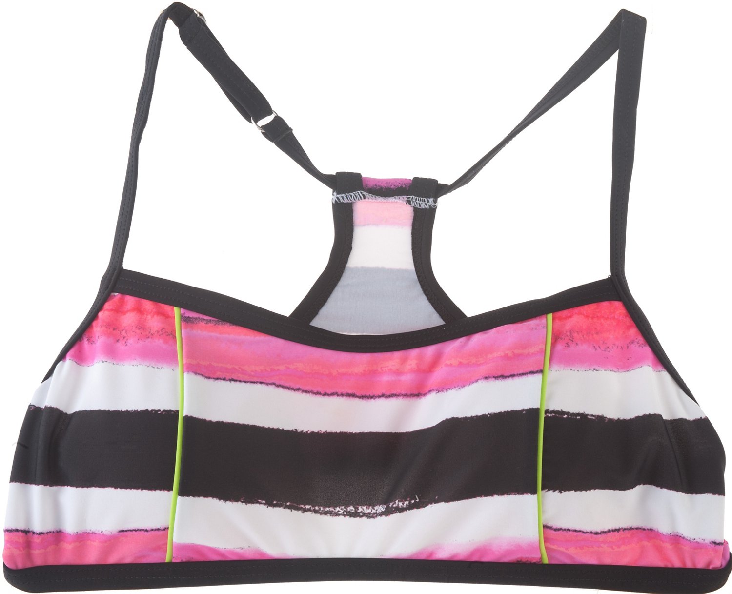 Magellan Outdoors Women's Painterly Stripe Sports Bra Swim Top