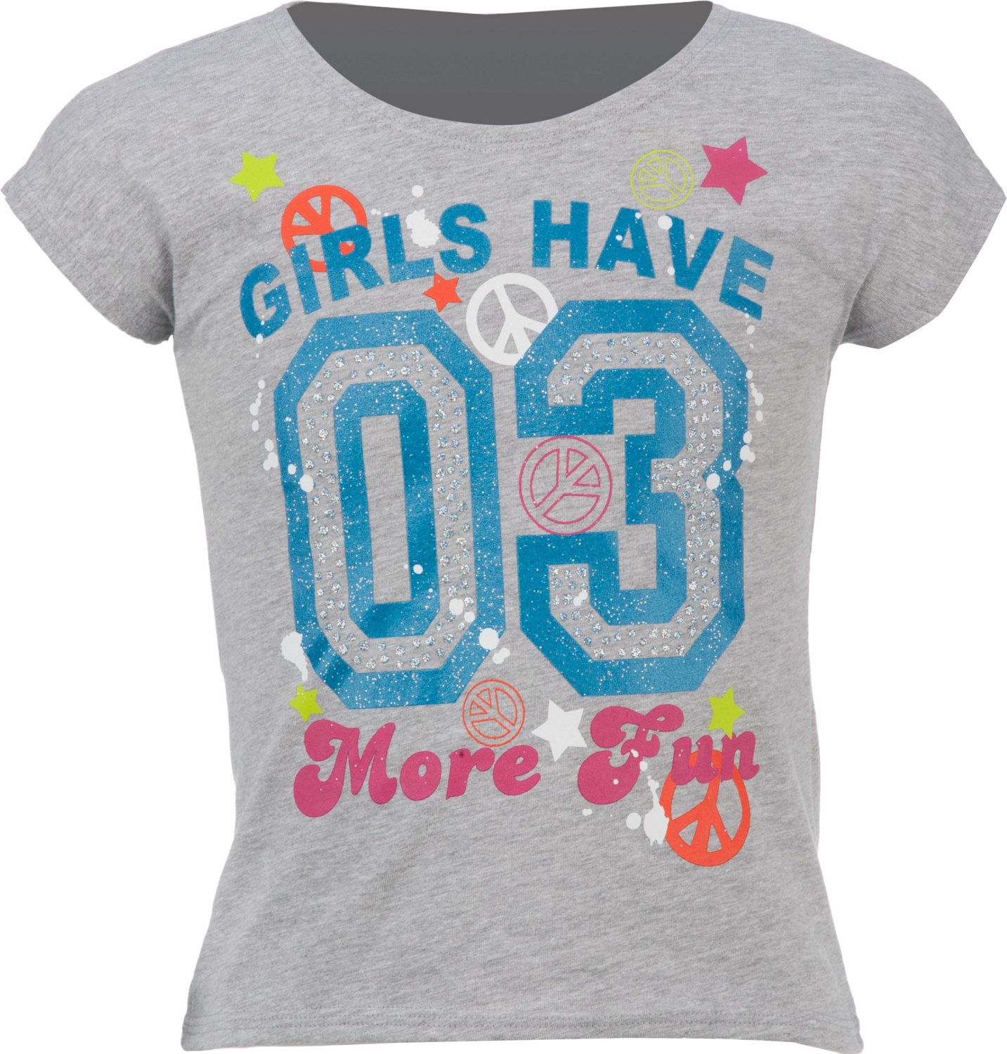 BCG Girls' Short Sleeve Drop Tail Screened T-shirt