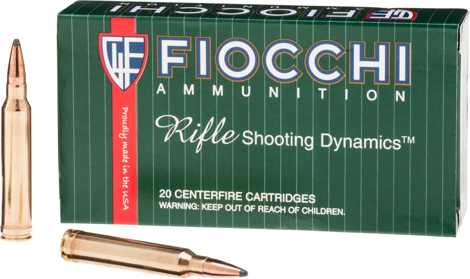 Fiocchi Rifle Shooting Dynamics .300 Winchester Magnum 180-Grain Pointed Soft-Point Boat-Tail Ammunition