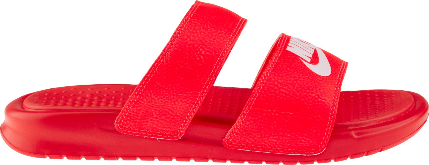 red nike benassi duo slides