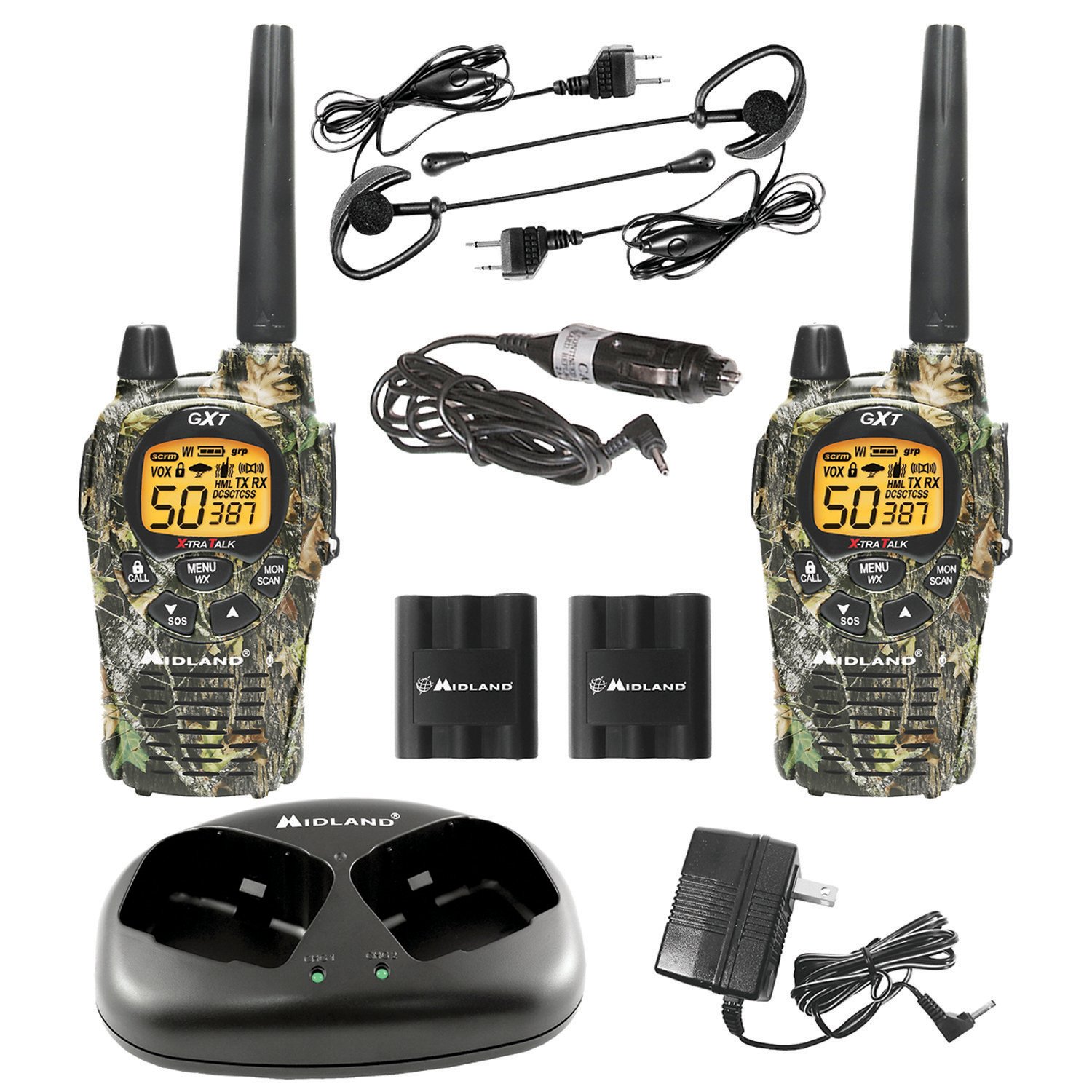 Midland Pro Series GXT-1050-VP4 GMRS 2-Way Radio Value Pack in Mossy Oak Camo thumbnail