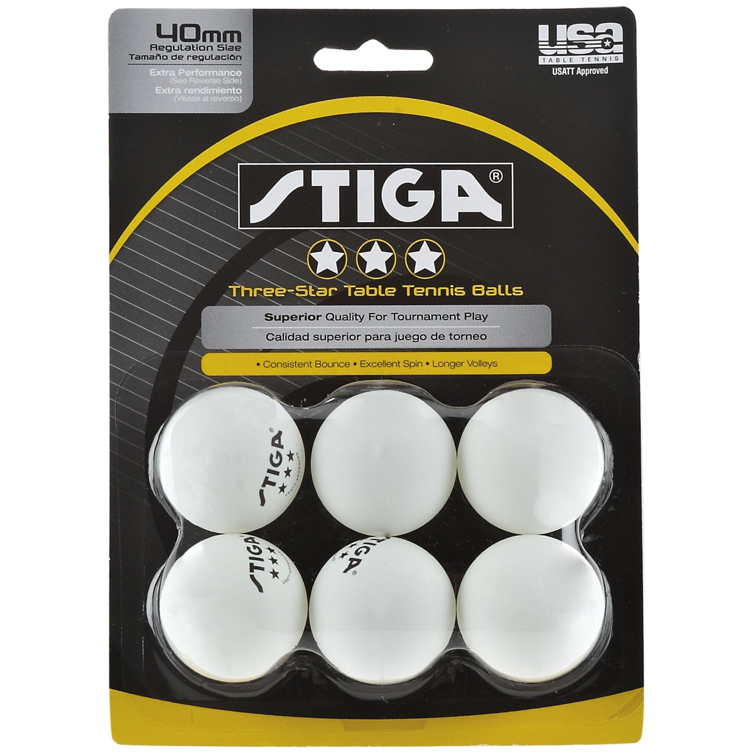 Stiga® 3-Star Table Tennis Balls 6-Pack