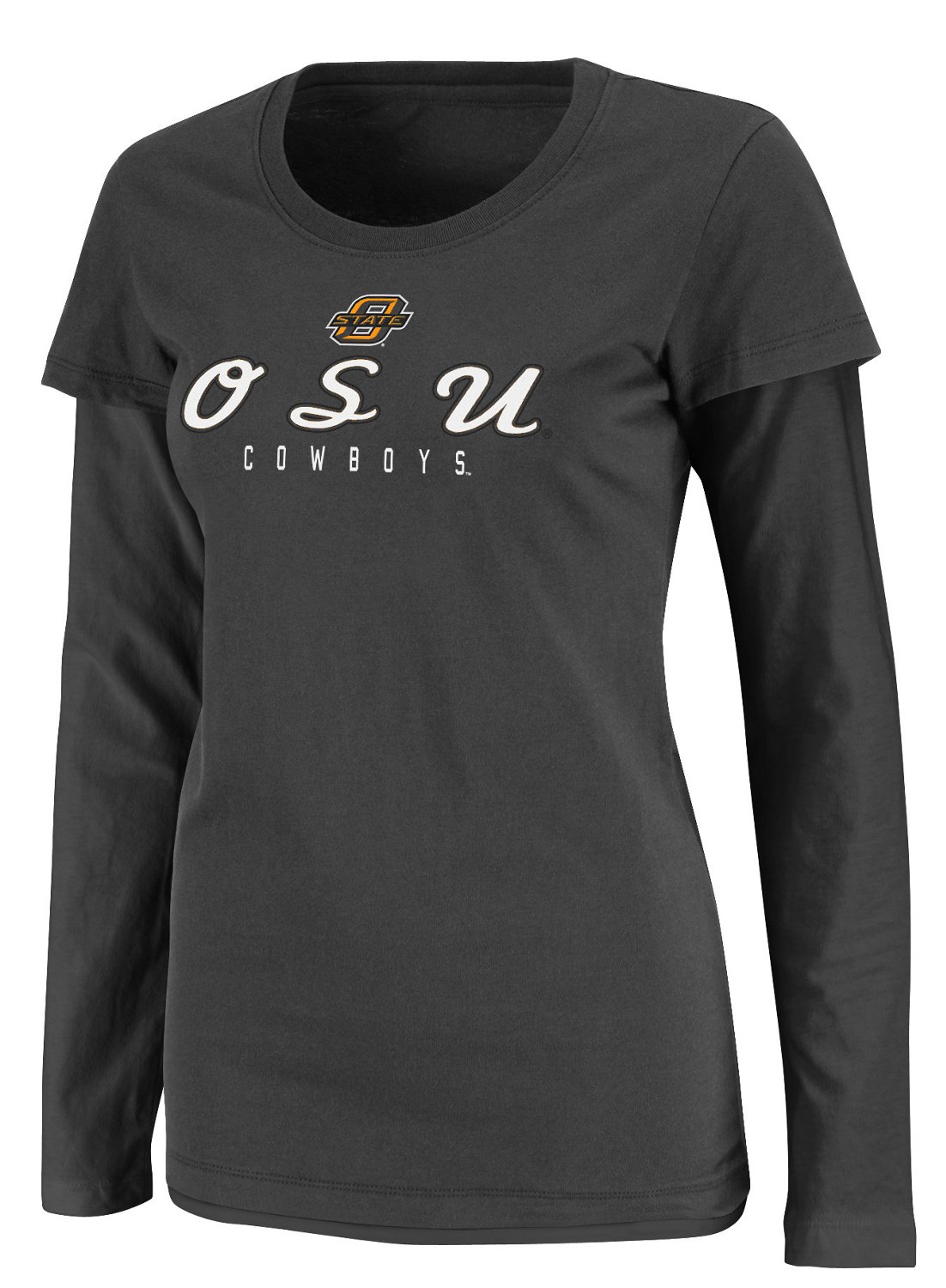 Colosseum Athletics Women's Oklahoma State University Fiesta Double Layer T-shirt