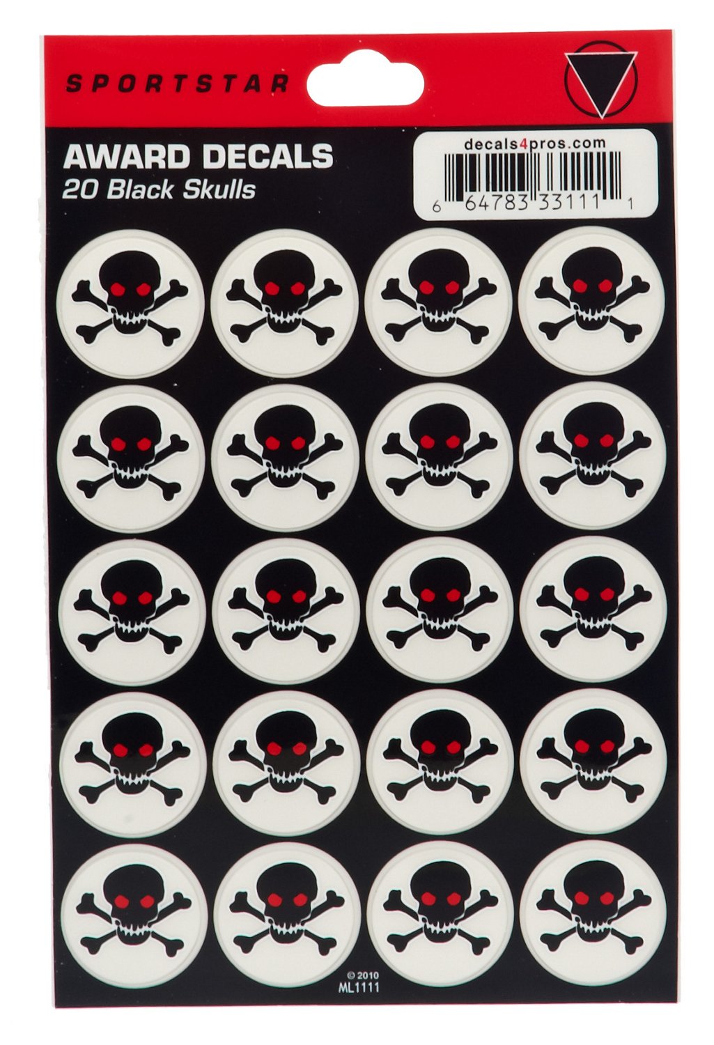 Sportstar Baseball Helmet Skull Decals