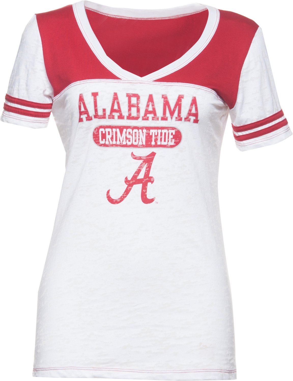 Blue 84 Juniors' University of Alabama Burnout V-neck T-shirt