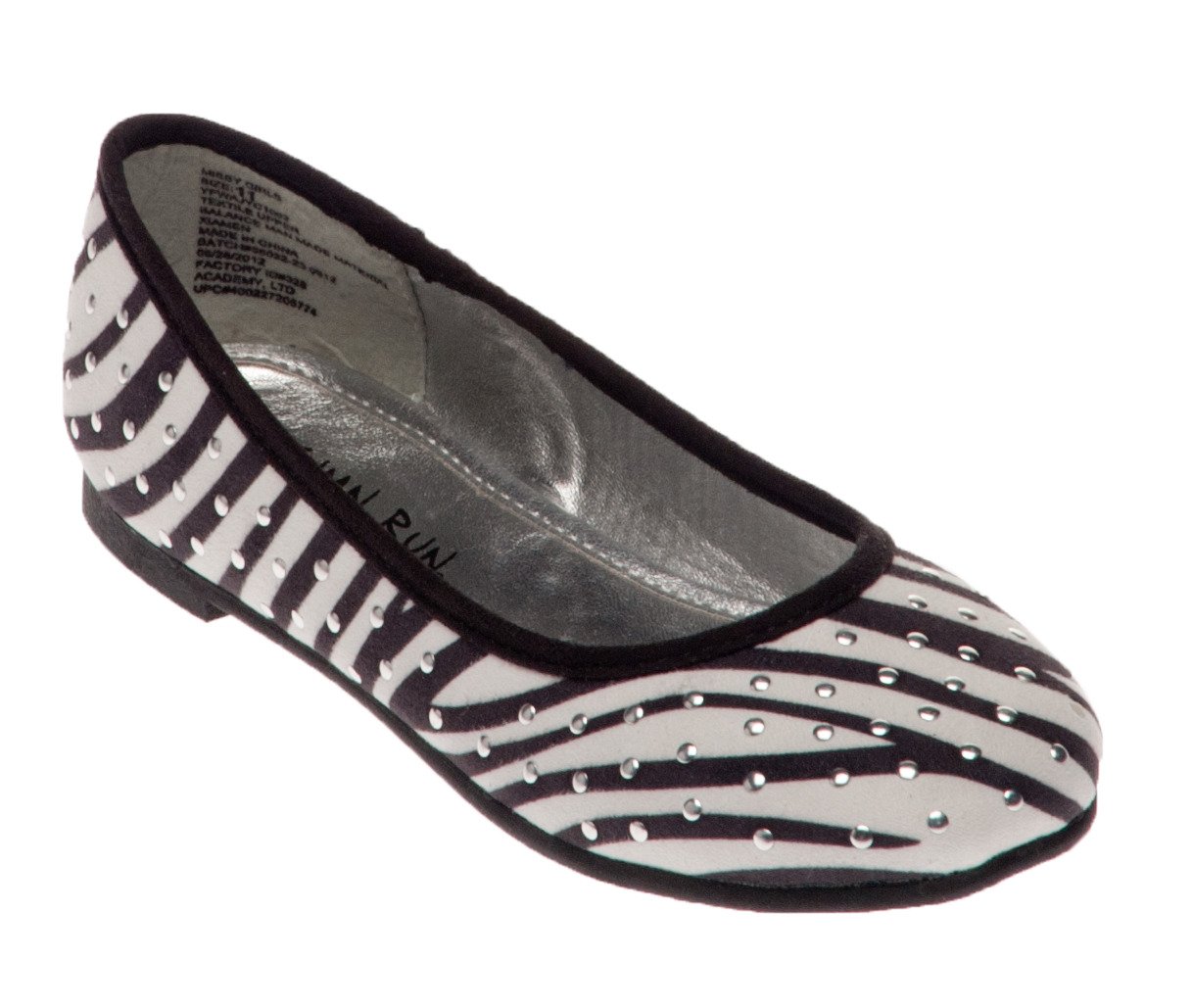 Autumn Run® Girls' Just For Girls Zebra Flat Casual Shoes thumbnail