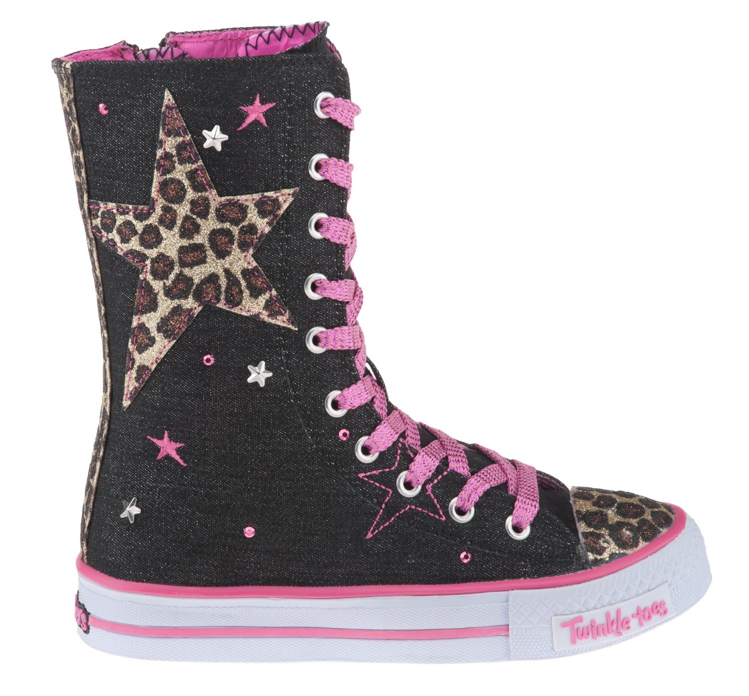 SKECHERS Girls' Twinkle Toes Shuffles Wild Spark Athletic Lifestyle Shoes