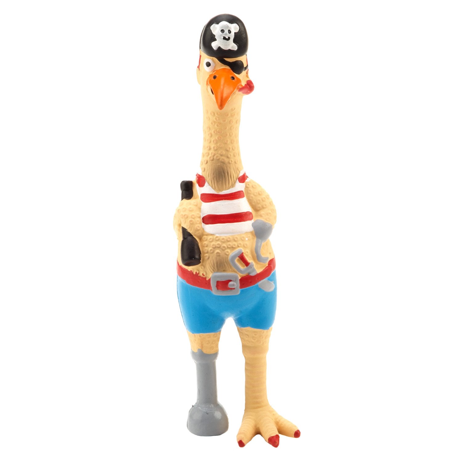 Ruffin' It Captain Jack Chicken Pet Squeaky Toy