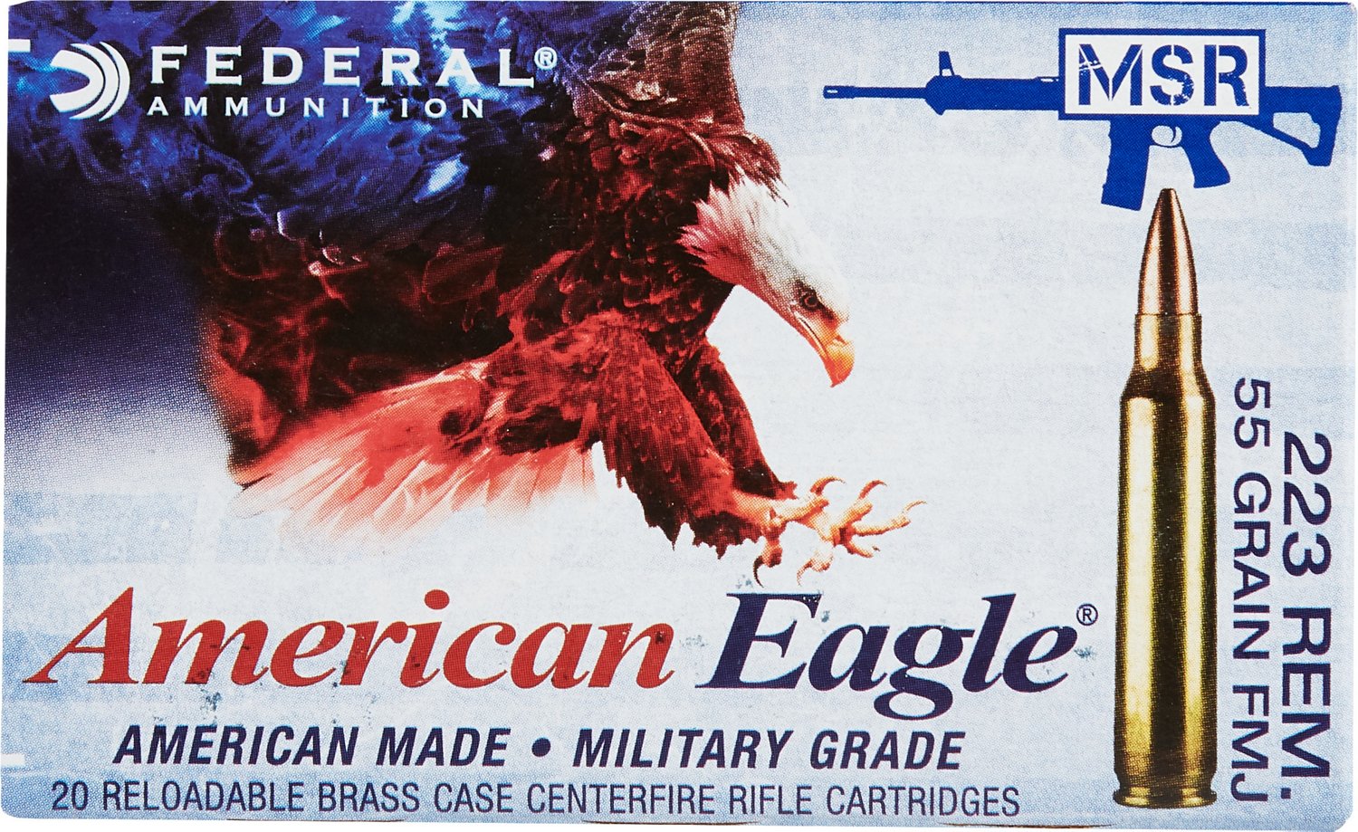 American Eagle® .223 Remington 55-Grain Centerfire Rifle Ammunition
