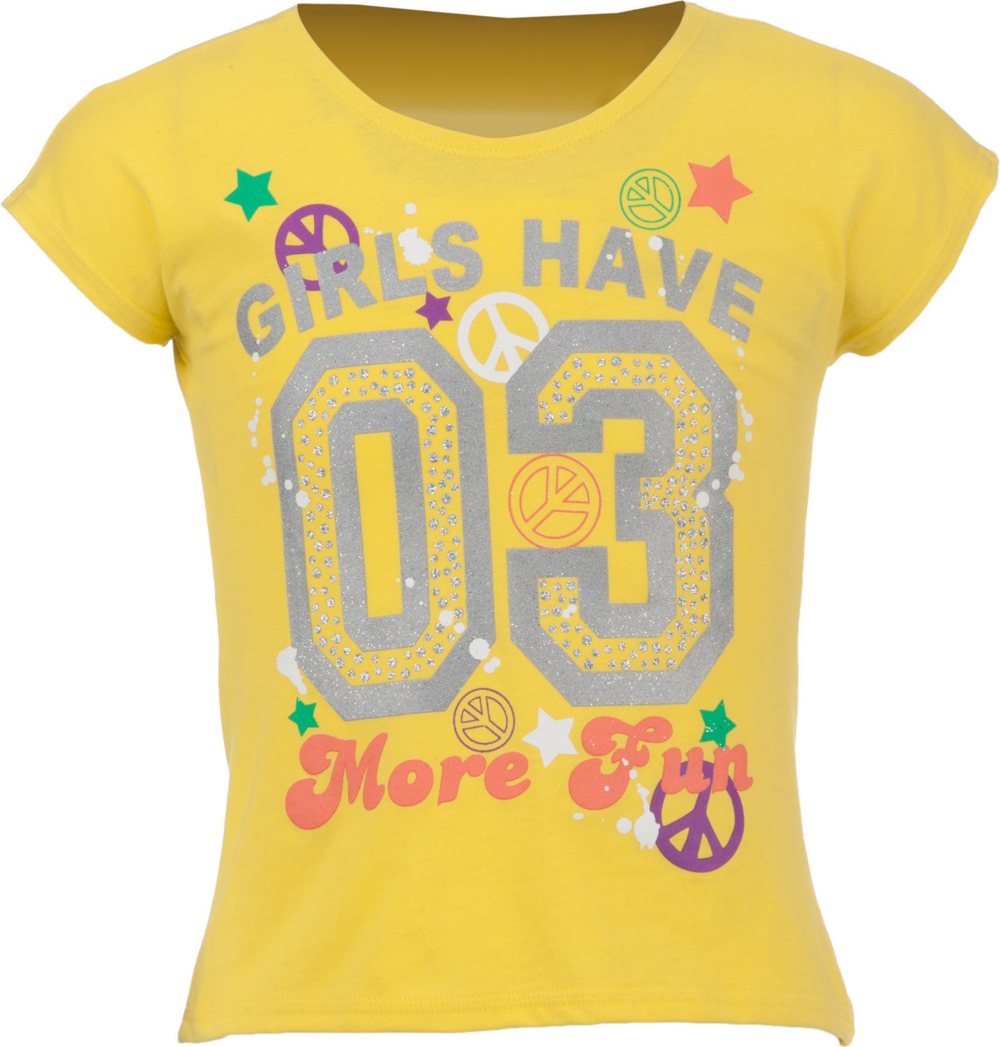 BCG Girls' Short Sleeve Drop Tail Screened T-shirt