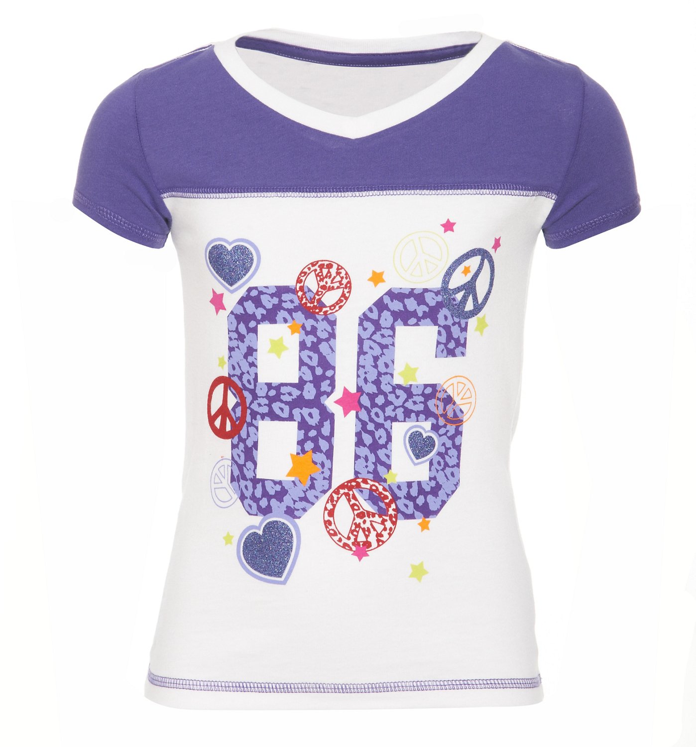 BCG Girls' Football V-neck Graphic T-shirt