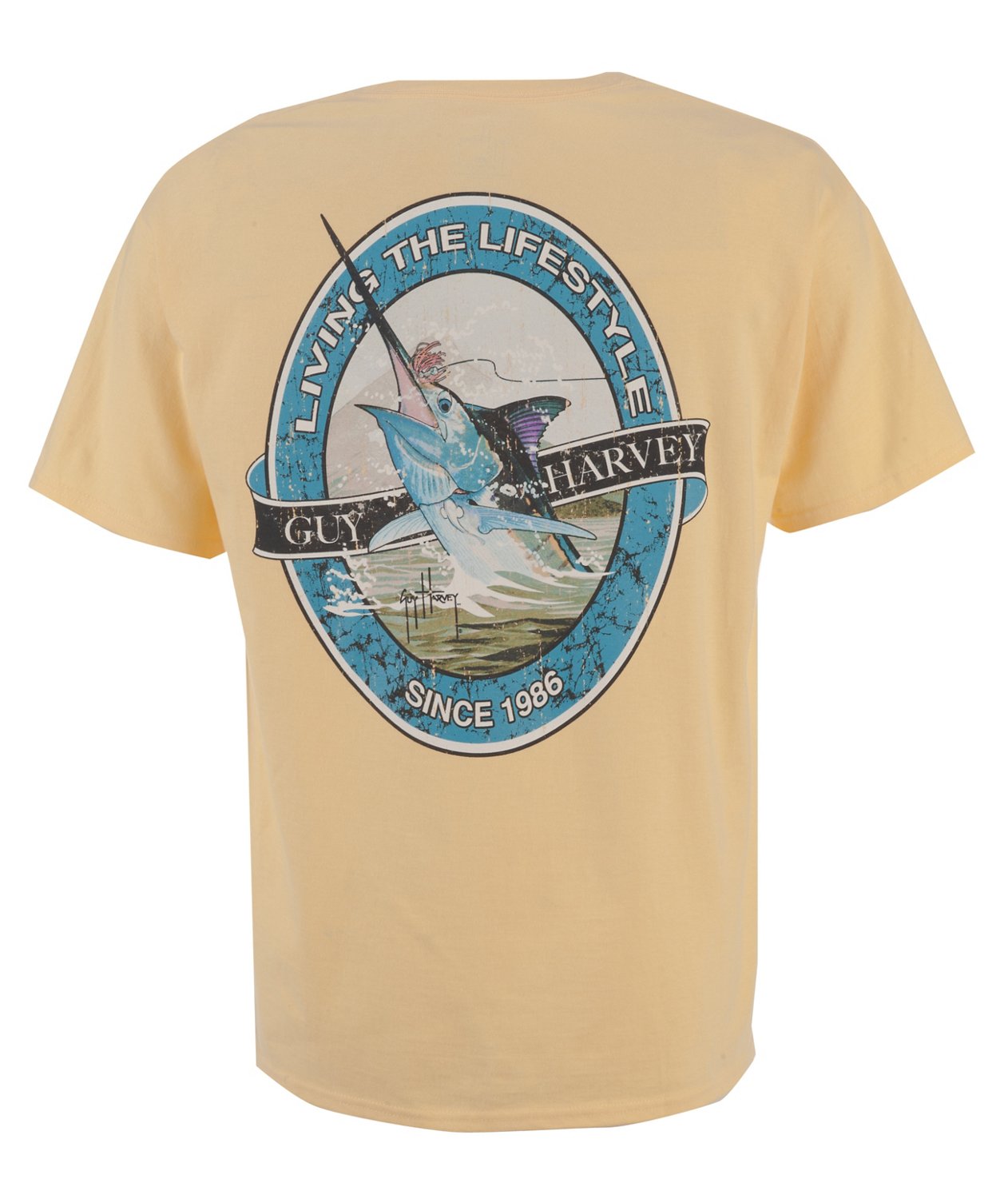 Guy Harvey Men's Harvey Label Short Sleeve Pocket T-shirt