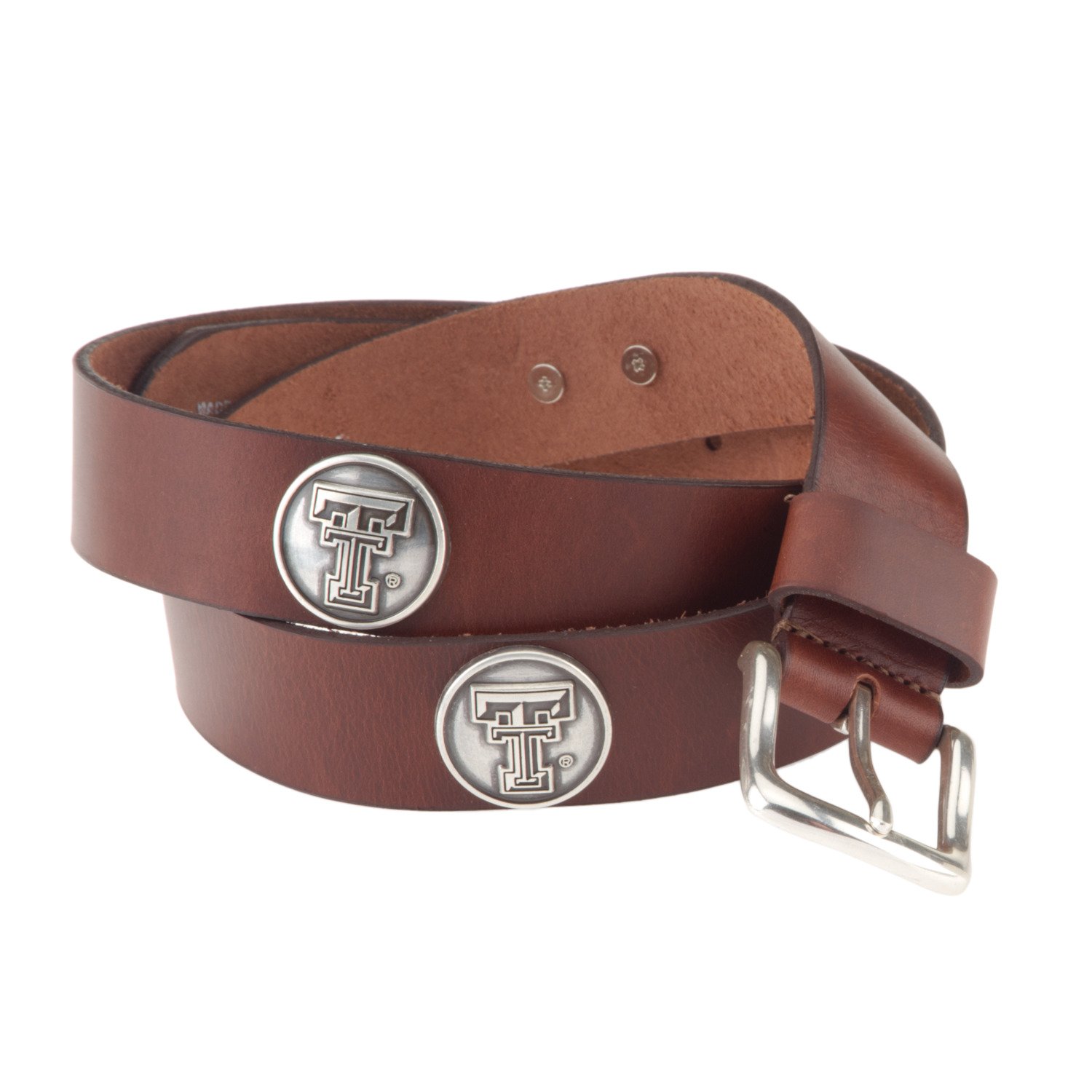 Enmon Men's Sideline Collection Texas Tech University Brown Leather Belt