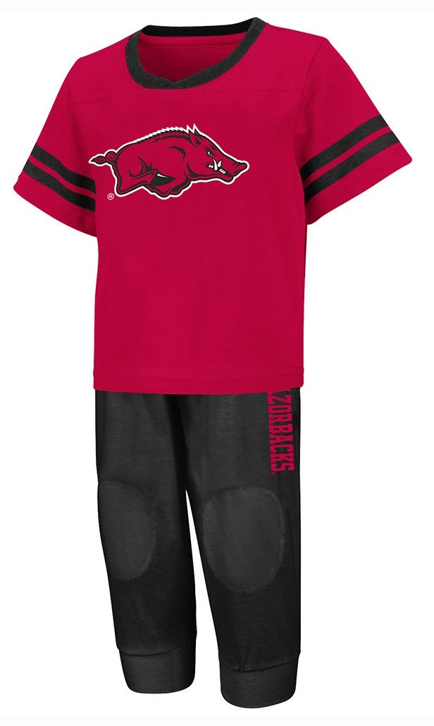 Colosseum Athletics Toddlers' University of Arkansas Quarterback Shirt and Pant Combo Set