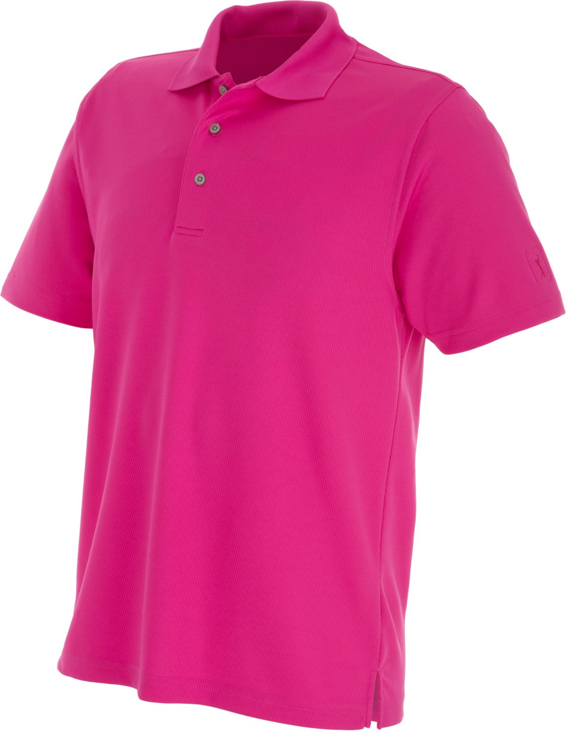 PGA Tour Men's Solid Textured Short Sleeve Polo