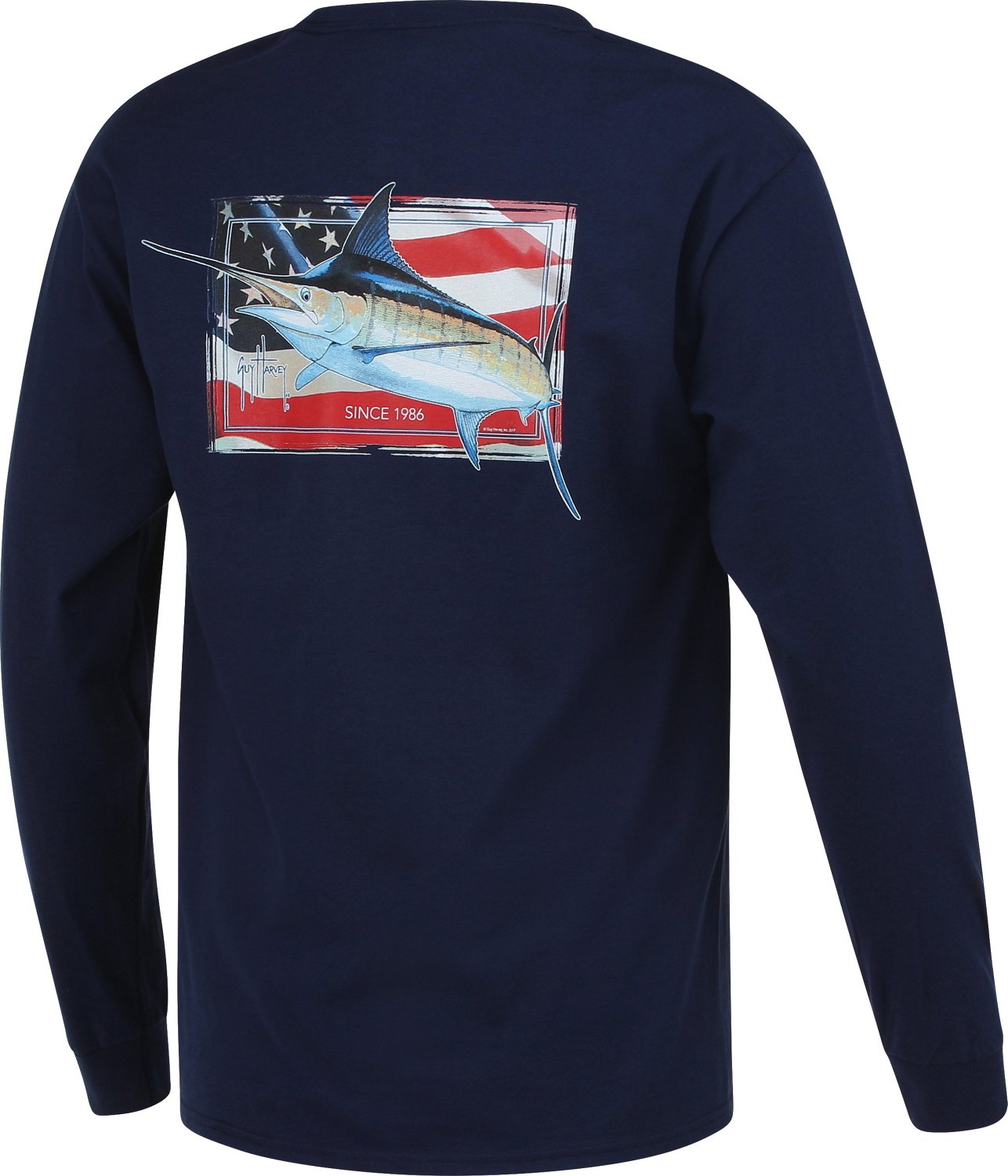 guy harvey long sleeve pocket tee