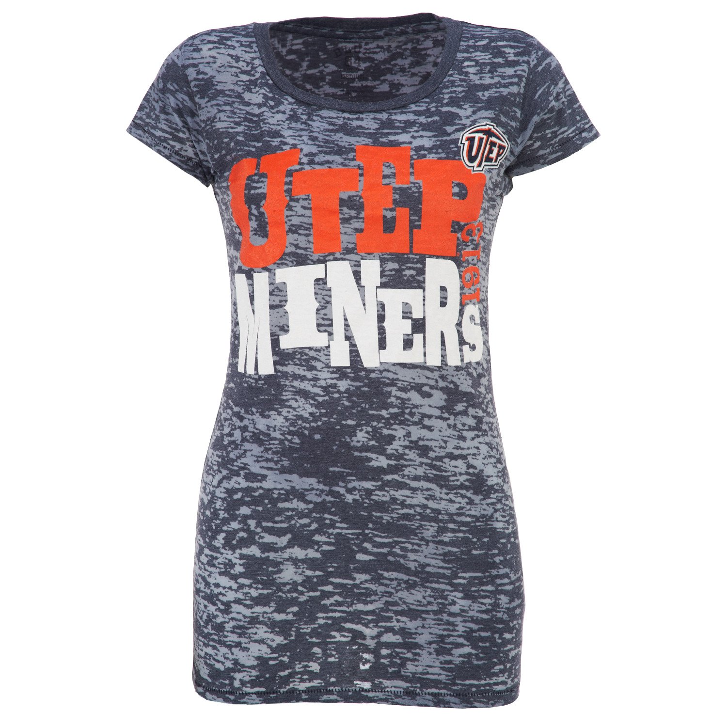 Step Ahead Juniors' University of Texas El Paso Dyed Burnout Scoop Neck T-shirt