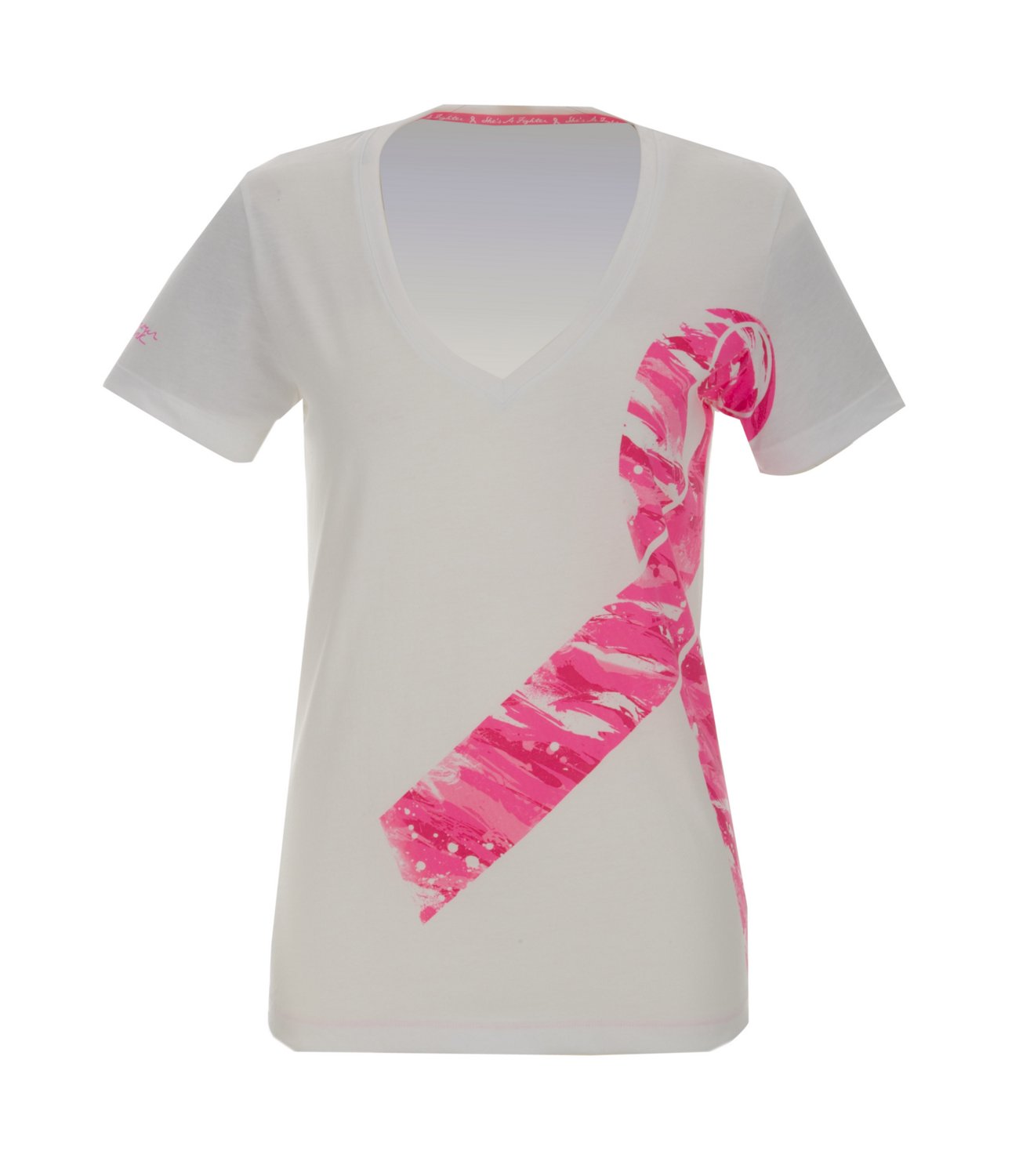 Under Armour® Women's POWER IN PINK Camo Ribbon Short Sleeve V-neck T-shirt