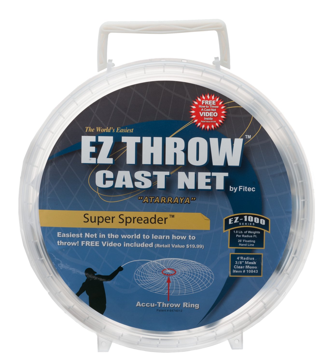 Fitec Super Spreader EZ Throw 1000 Series 4' Monofilament Cast Net