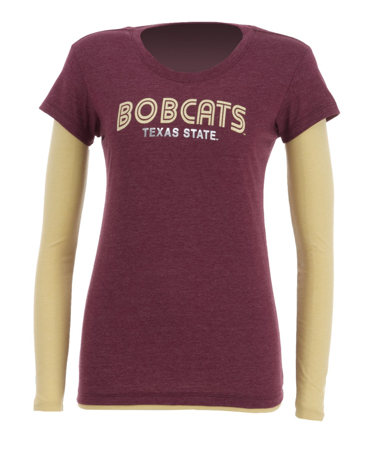 Colosseum Athletics Women's Texas State University Cascade Double Layer T-shirt