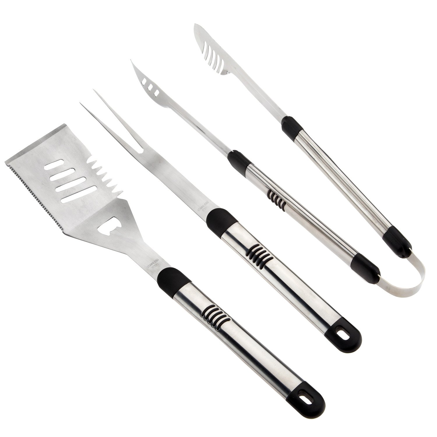 Outdoor Gourmet 3-Piece Stainless-Steel Barbecue Utensil Set