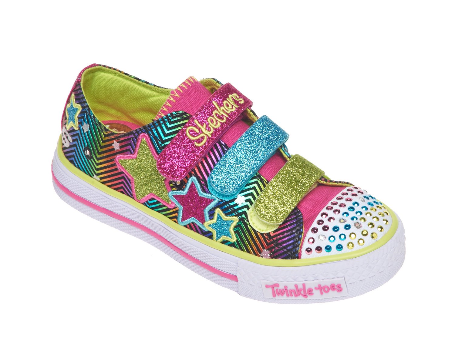 SKECHERS Girls' Twinkle Toes S Lights Shuffles Athletic Lifestyle Shoes thumbnail