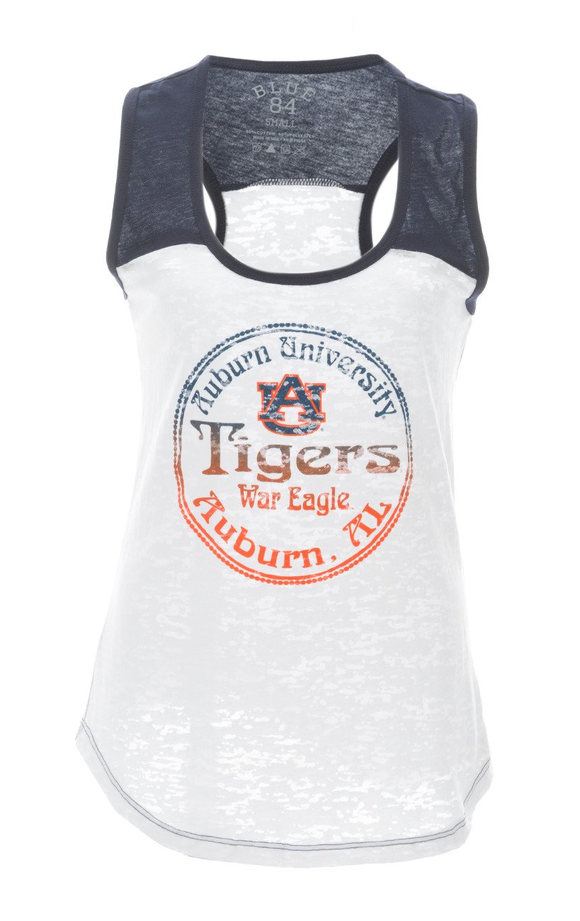 Blue 84 Juniors' Auburn University Burnout Raglan Tank Top thumbnail