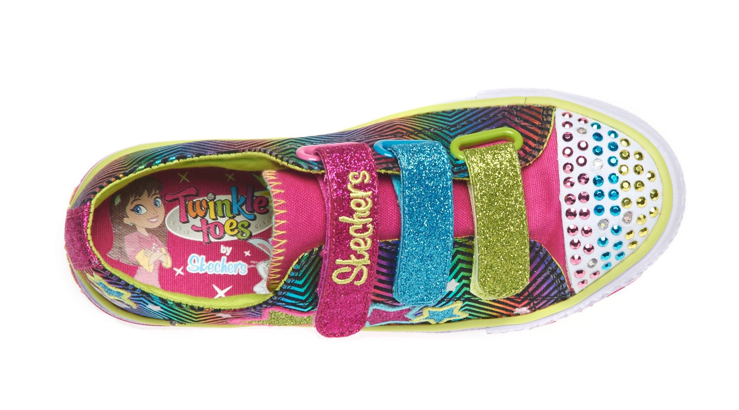 SKECHERS Girls' Twinkle Toes S Lights Shuffles Athletic Lifestyle Shoes thumbnail