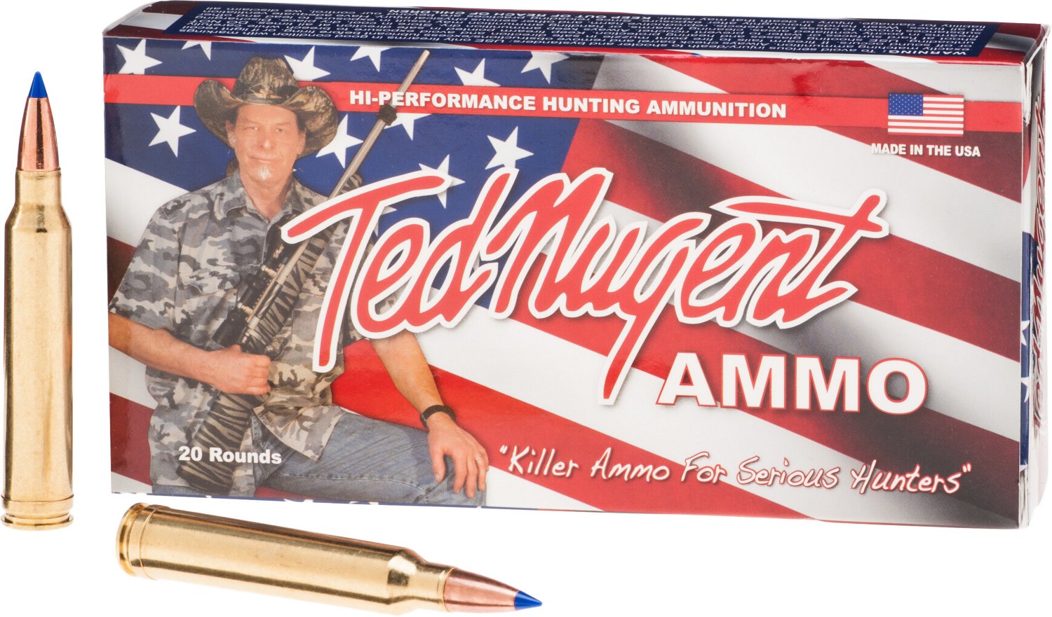 Ted Nugent Barnes Tip T-Shock BT .300 Win Mag 168-Grain Hunting Ammunition