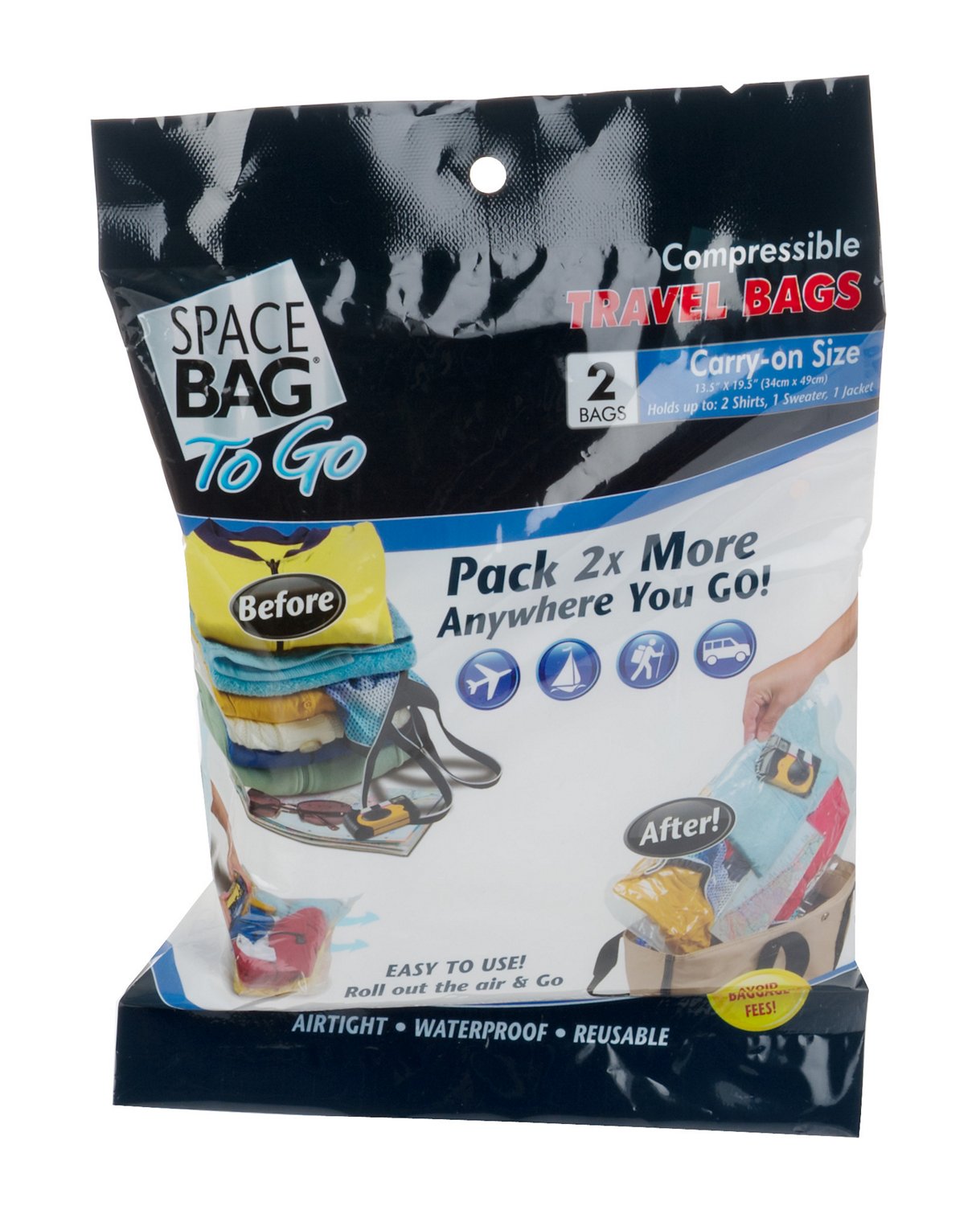 Ziploc® Space Bag Carry-On Travel Roll Bags 2-Pack