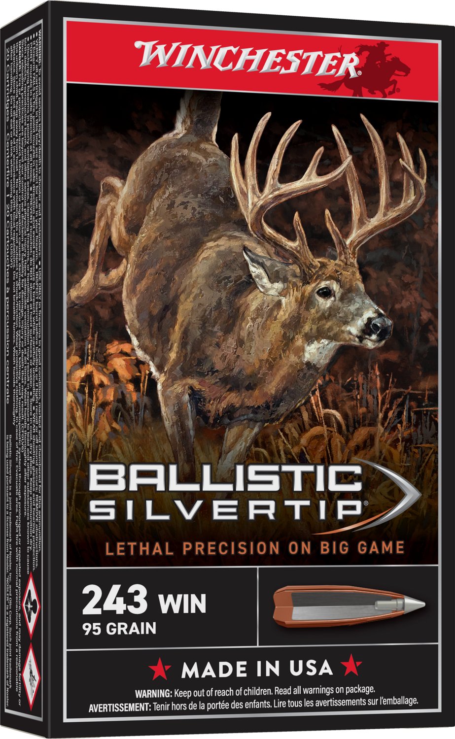 Winchester Supreme® Ballistic Silvertip® .243 Winchester 95-Grain Rifle Ammunition